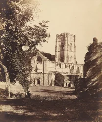 Fountains Abbey. A templom, a kolostor és a hospitium, 1850-es évek.