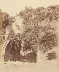 Kirkstalli apátság. Romok a déli oldalon, 1850-es évek.