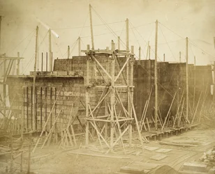 A „Nagy Kelet” épül, Millwall, London, 1855