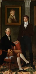 François Wynckelman, François van der Donckt és Joseph Odevaere művészek baráti portréja (olaj, vászon)