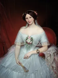 Madame Pouchet portréja Archimede Pouchet orvos felesége, Gustave Flaubert barátja. Joseph Court festménye (1797-1865) 1849 V. 0,97x1,3 m Rouen, Musee des Beaux Arts - Madame Pouchet portréja, Archimede Pouchet orvos feleségének