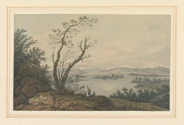Windermere-re néző kilátás a Nagy-szigetre