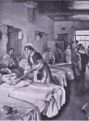 Búr foglyok a simonstowni palotakórházban, illusztráció az After Pretoria: The Guerilla War, 1902-ből