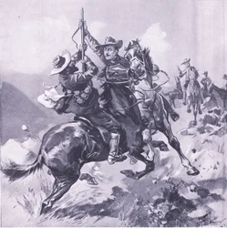 Field-Cornet Swanepoel elfogása, illusztráció az After Pretoria: A gerillaháborúból, 1902
