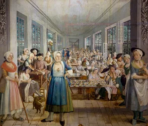 Wetter Brothers textilgyár Orange-ban, Provence-ban 1764-ben, szövetnyomó részleg, Joseph Maria Gabriel Rossetti, Franciaország
