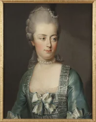 Marie Antoinette osztrák főhercegnő (1755-1793), a franciák királynőjének portréja, Hickel, Josef (1736-1807). Olajfestmény. Mérete: 65x50 cm. Nemzeti Múzeum Stockholm