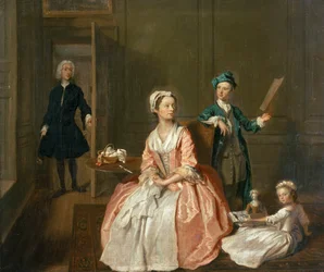 Beszélgetési darab, valószínűleg a művész családjából, 1732-5