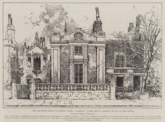 A kísértetjárta ház a Homer Street-en, Lambeth, Tudor House, amelyet hamarosan lebontanak.