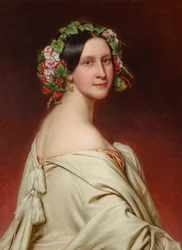 Charlotte von Hagn színésznő portréja 1809-1891, 1850.