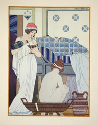 Fürdőülés, illusztráció Hippokratész „Művei” című művéből, 1934