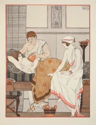 Szívás alkalmazása a mellre, illusztráció a "Hippokratész műveiből", 1934