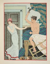 Kolerikus düh, illusztráció Hippokratész műveiből, 1934