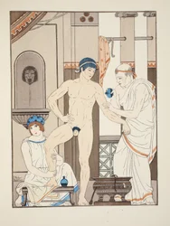 Masszázs, illusztráció „Hippokratész művei” című műből, 1934