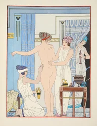 Orvosi masszázs, illusztráció „Hippokratész művei” című kötetből, 1934