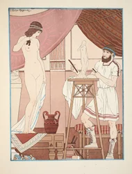 Szobor mintázása, illusztráció „Hippokratész művei” című kötetből, 1934