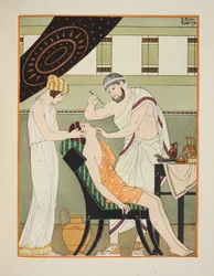 Szikével bemetszett nyelvcső, illusztráció a "Hippokratész művei"-ből, 1934.