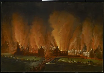 A tűz a Saint-Jean negyedben, nyugat felé nézve, 1848