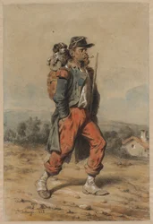 Katona kutyával, 1853.