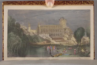 Jedburgh-i apátság, a kötve a Vol. Sir Walter Scott költői műveinek II. része, amelyet Robert Brandard (1805-1862) vésett