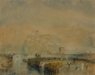 Bellinzona sz. 11, Svájc, 1843 körül (akvarell, toll és tinta, valamint testfesték ceruzanyomok fölött a papíron)
