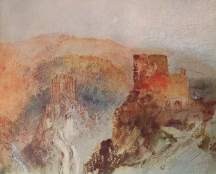 Burg Eltz és Trutz Eltz északról, 1840