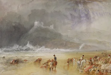 Criccieth vára, Észak-Wales, kb. 1835