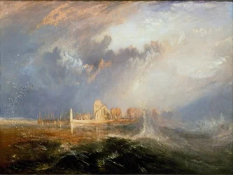 Quillebeuf a Szajna torkolatánál (Quillebeuf-sur-Seine, Quillebeuf sur Seine) Normandiában”” Joseph Mallord festménye William Turner (1775-1851) 1833 Méret: 92,5x123,2 cm Lisszabon. Calouste Gulbenkian Múzeum