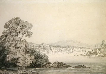 River Scene (toll, tinta és mosás papíron)