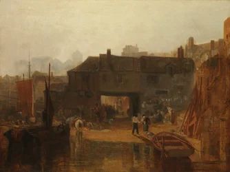 Saltash a vízi komppal, Cornwall, 1811.