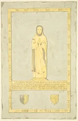 Sir John Inyn sárgaréz a St Mary Redcliffe-ben (akvarell papíron)