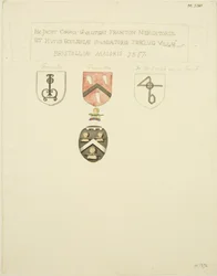 Címerek Frampton sírján [Frampton] 1357 (ceruza és akvarell papíron)