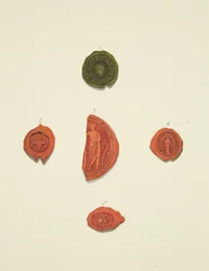 Robert Atwaller öt pecsétje, ismeretlen pecsét, Margaret Mewyrk, Szent Mária Magdolna hercegnője és John Vrell