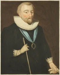 Richard Weston, Portland grófjának portréja a tanácsházban (ceruza és akvarell papíron)