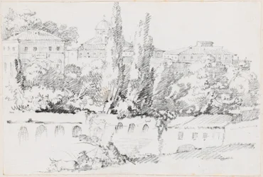 Róma falai Santa Maria del Popolo-val a távolban