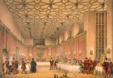 The Chamber, Hampton Court, a "Architecture of the Middle Ages" című, 1838-ban megjelent kötetből.