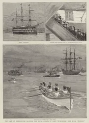 A HMS Worcester és a HMS Conway haditengerészeti kadétjai közötti verseny Greenhithe-ben.