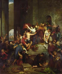 Egy ház kifosztása a velencei Guidecca szigeten a középkorban, 1855