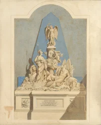 Tervezés a Három kapitány emlékműhöz, kb. 1784.