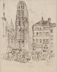 Virágpiac és vajtorony, Rouen, 1907.