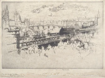 London a Charing Cross Bridge felett