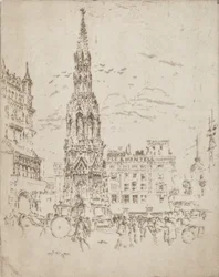 Az Elinor Cross, a Charing Cross pályaudvar előtt, 1906.