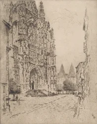 A püspöki palota tornyai, Beauvais, 1907.