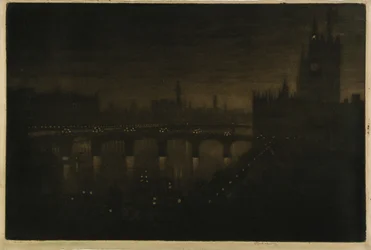 Westminster éjjel - műtermem ablakából