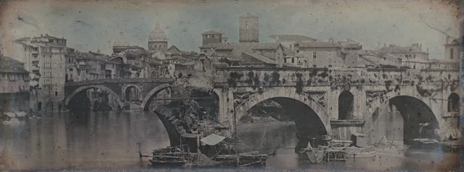 Ponte Rotto Pons Aemilius, Róma, 1842