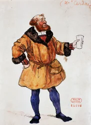 Jelmez Brander szerepéhez Hector Berlioz Faust elkárhozása című művében, Joseph Porphyre Pinchon (1871-1953) vázlata