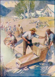 Egész nap hallatszott a csákány hangja és a bölcső dübörgése, c1908, c1920.