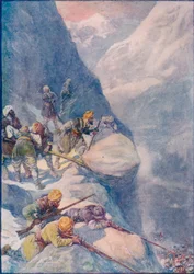 Összetörte a Rolling Stones, lekaszálta a Volleys of Musket-Shot The Men Fell In Hundred, 1908, c1