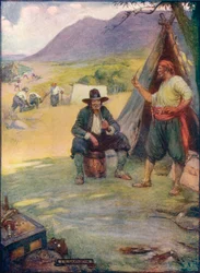 Ahol most Fokváros nagyvárosa áll, felállítják sátraikat és kunyhóikat, c1908, c1920.