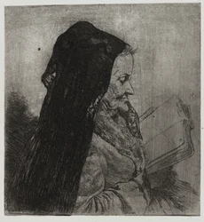 Old Woman Reading, nyomta Sigmund Abeles és Edmond Casarella