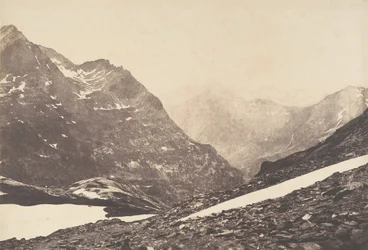 Kilátás a Maladetta részére és a hegyekre Vénasque kikötőjének tetejéről, 1853.